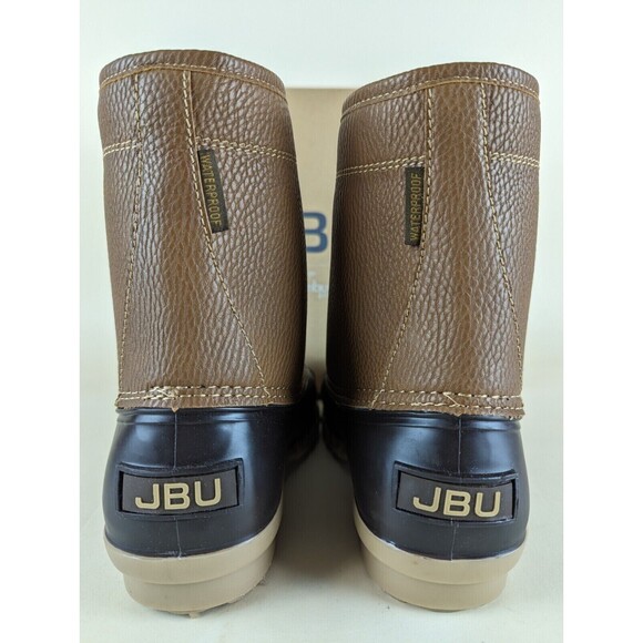 JBU Duck Boots Mens 8 M Maine Waterproof Tan Faux Fur Lined Lace Up Shoes NWB main image 8